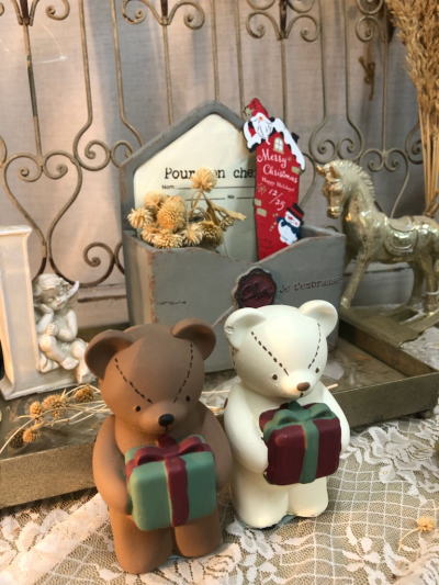 ブログ12月1クリスマスオーナメントベア