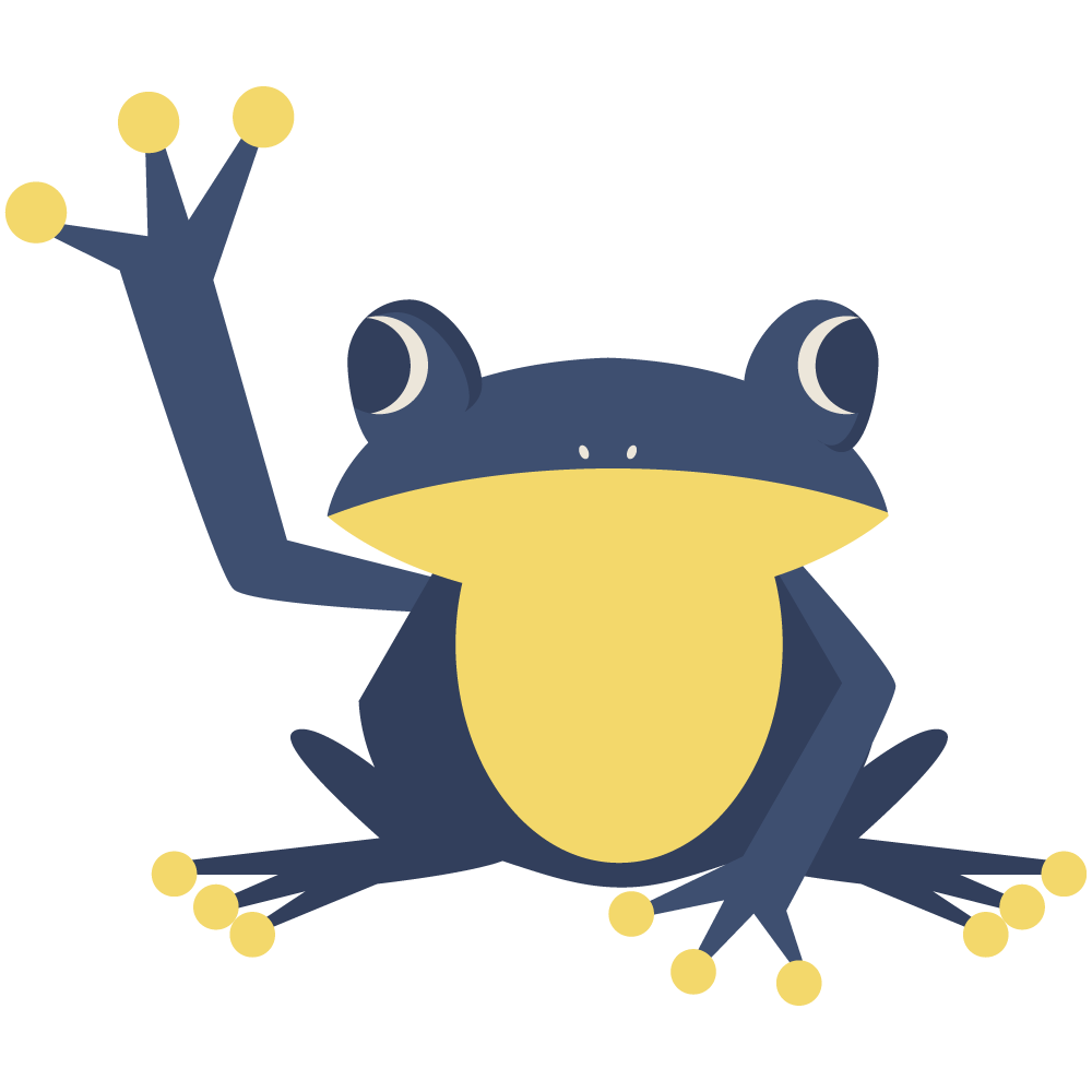 前足を上げる蛙のイラスト