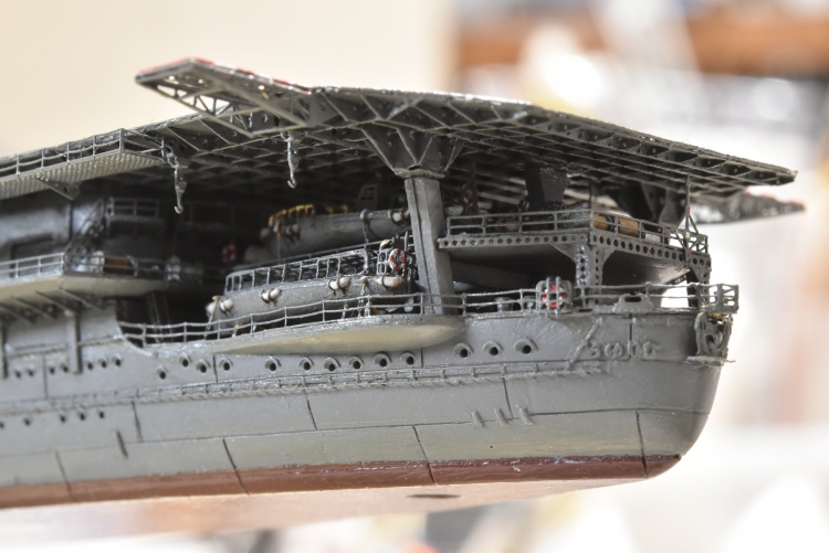 日本海軍 航空母艦 【飛龍】（1942年 ]ミッドウェー海戦時） 製作中 艦尾トラス構造の様子F6gBJ6RawAA52yu◆模型製作工房 聖蹟