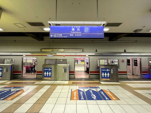 相鉄横浜駅は乗降ホームが分離されているため両側のドア開扉も見られるようになった。