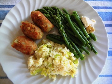 blog CP3 Dinner, CousCous, Asparagus, Potato/Tuna Croquette_DSCN8720-5.1.18 copy